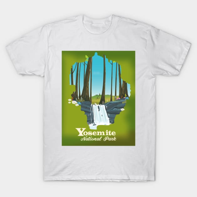 Yosemite National Park Travel poster T-Shirt by nickemporium1